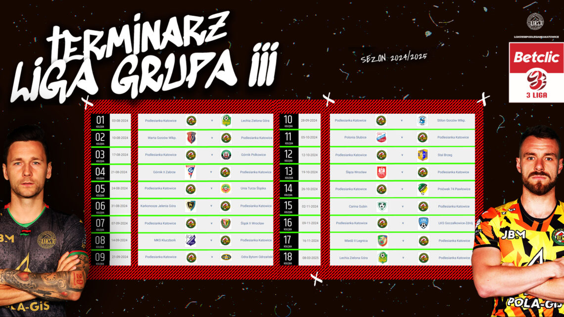 POZNALIŚMY TERMINARZ NA NOWY SEZON!